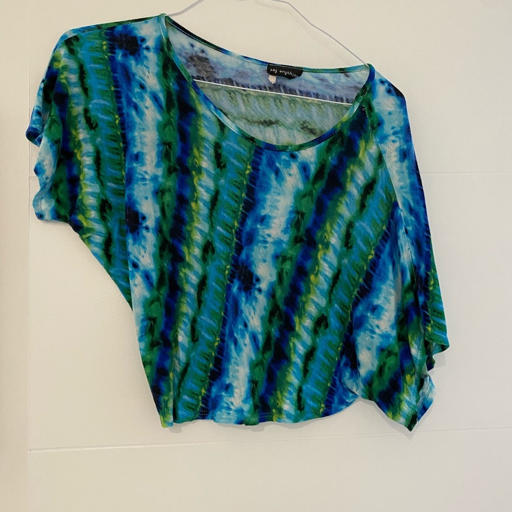 Asymmetrical tie dye crop top